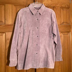 NWOT Vintage Rafaella Genuine Leather Top Shirt Jacket Long Sleeve Size L